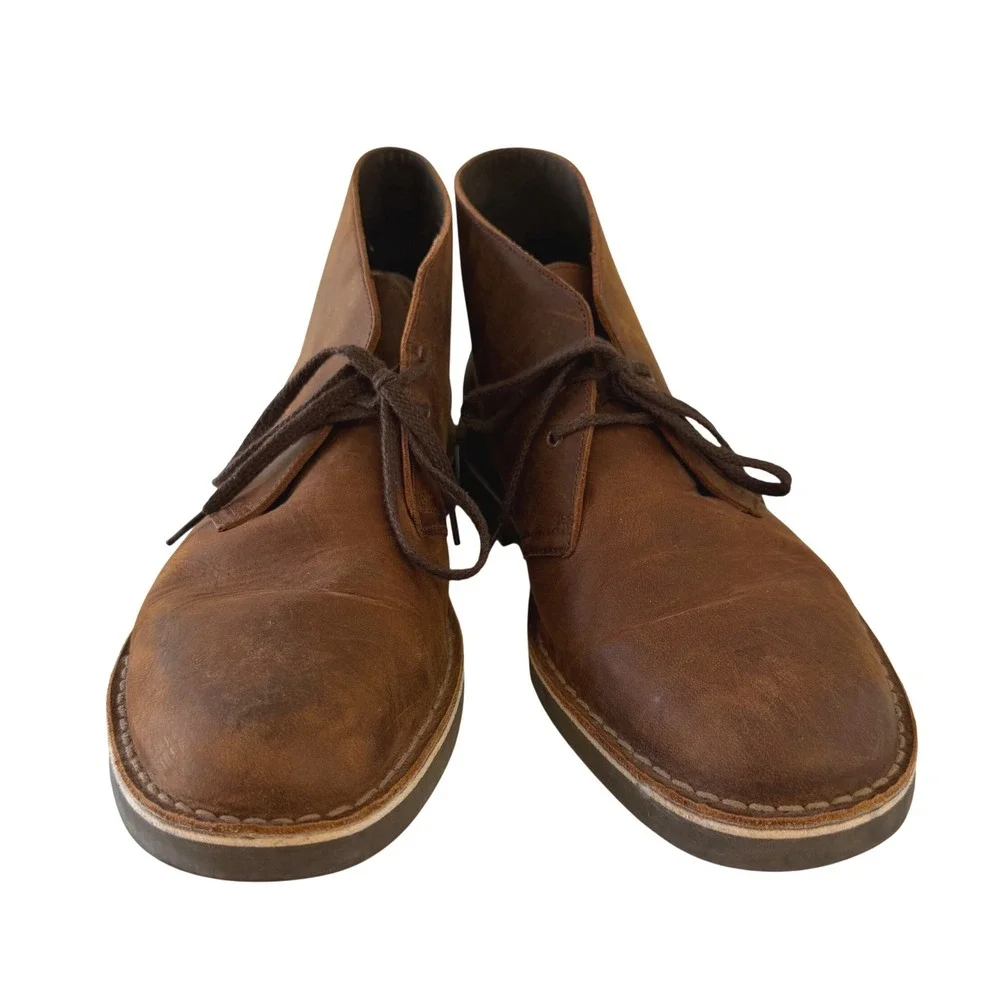 Clarks Mens Desert Boots Beeswax Brown Leather Chukka Boots 26034135 Size 10.5 M